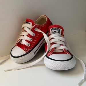 Size 4- Red Low Top Converse